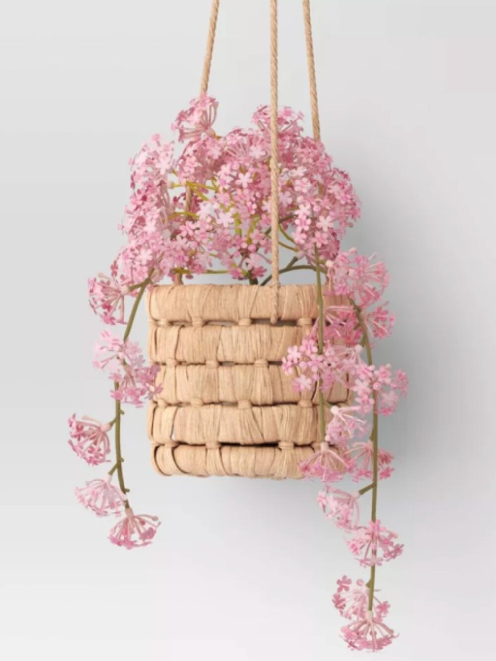 Target Threshold Faux Pink Flowers Hanging Basket